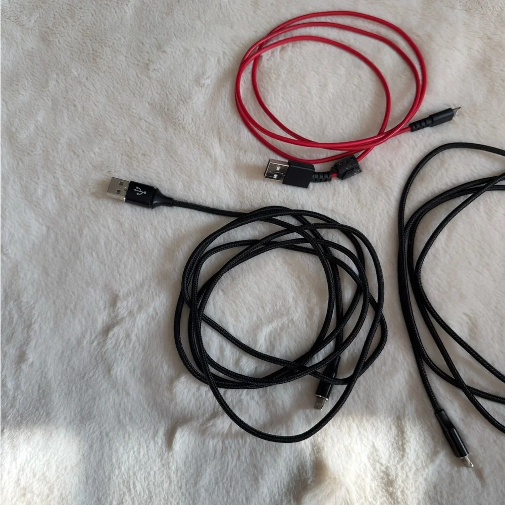 Red and Black Charging Cables